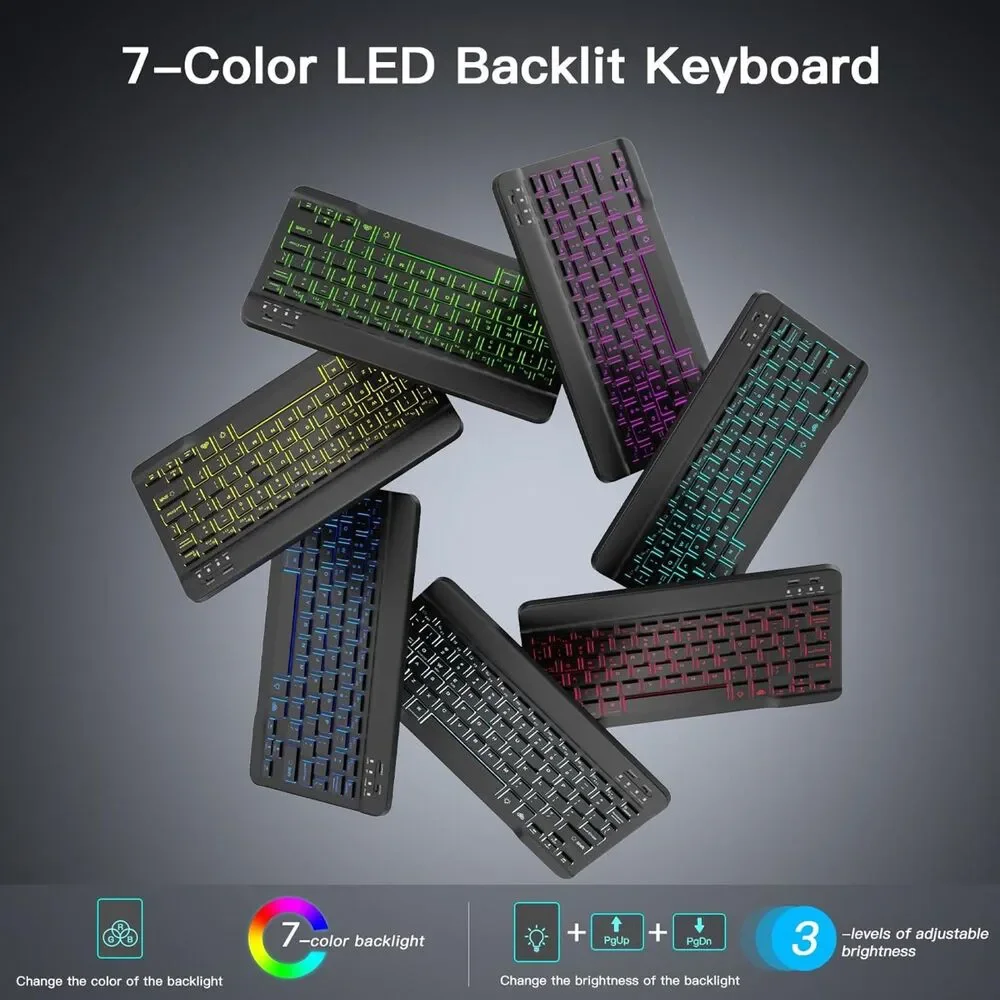 RAYMCRAFT iPad Air 11 / 10.9 Case with Keyboard Mouse Combo Backlit Pencil Slot